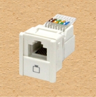 A96RJ40_W_Ổ cắm điện thoại 4 dây có màn che