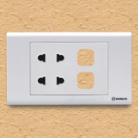 S18U2XX_Ổ cắm đôi 2 chấu 16A với 2 lỗ