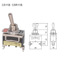 Công tắc gạt sắt 2 chân 2 vị trí on off C511B cntd